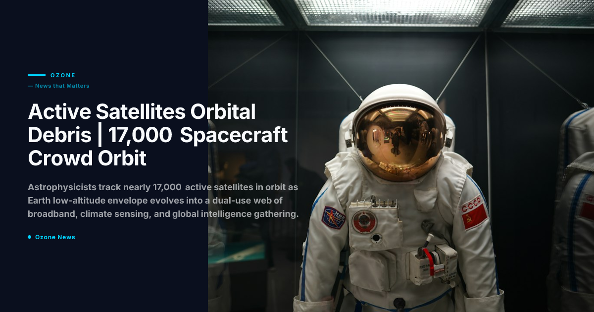 Earth orbit satellite visualization representing the congested low earth orbit environment