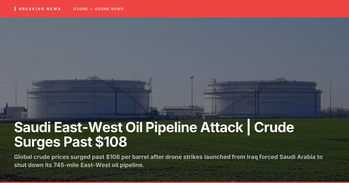 Saudi Arabia shuts East-West oil pipeline after drone strikes